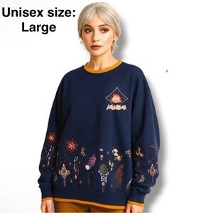 Studio Ghibli Howl's Moving Castle Embroidered Icons Crewneck Sweater